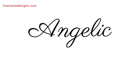 Classic Name Tattoo Designs Angelic Graphic Download