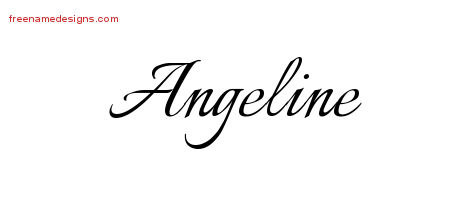 Calligraphic Name Tattoo Designs Angeline Download Free