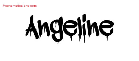 Graffiti Name Tattoo Designs Angeline Free Lettering