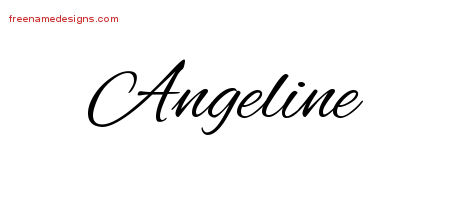 Cursive Name Tattoo Designs Angeline Download Free