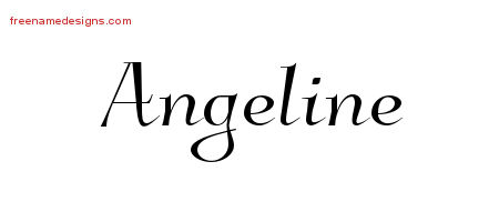 Elegant Name Tattoo Designs Angeline Free Graphic