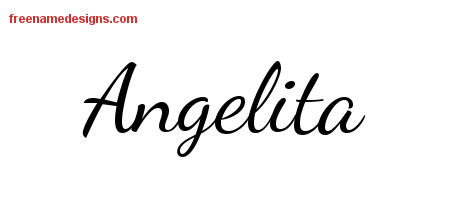 Lively Script Name Tattoo Designs Angelita Free Printout