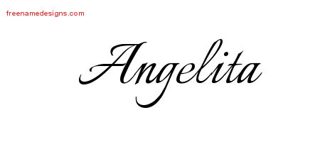 Calligraphic Name Tattoo Designs Angelita Download Free