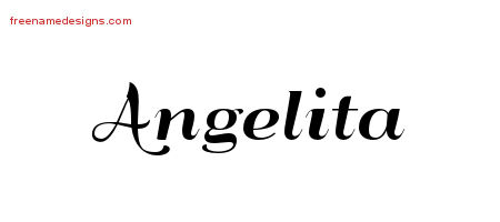 Art Deco Name Tattoo Designs Angelita Printable