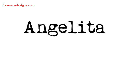Vintage Writer Name Tattoo Designs Angelita Free Lettering