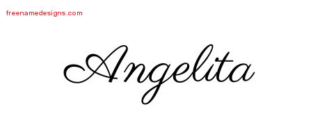 Classic Name Tattoo Designs Angelita Graphic Download
