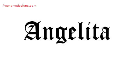 Blackletter Name Tattoo Designs Angelita Graphic Download