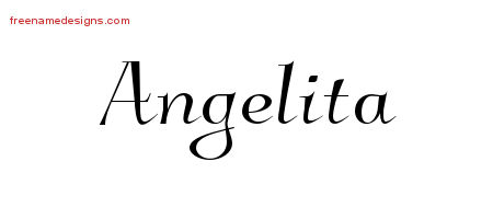 Elegant Name Tattoo Designs Angelita Free Graphic