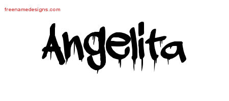Graffiti Name Tattoo Designs Angelita Free Lettering