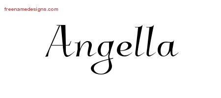 Elegant Name Tattoo Designs Angella Free Graphic