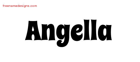 Groovy Name Tattoo Designs Angella Free Lettering