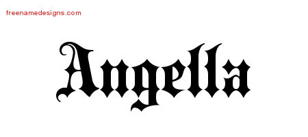 Old English Name Tattoo Designs Angella Free