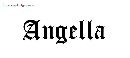 Blackletter Name Tattoo Designs Angella Graphic Download