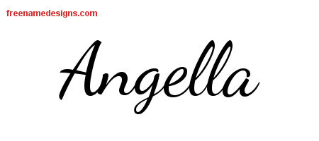 Lively Script Name Tattoo Designs Angella Free Printout