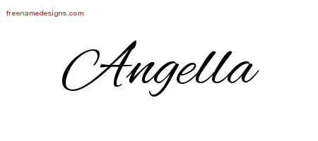 Cursive Name Tattoo Designs Angella Download Free