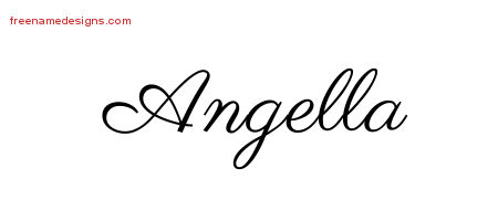 Classic Name Tattoo Designs Angella Graphic Download