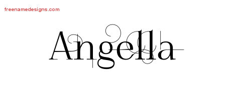 Decorated Name Tattoo Designs Angella Free