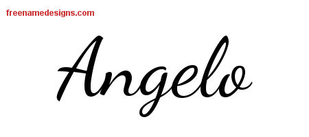 Lively Script Name Tattoo Designs Angelo Free Printout