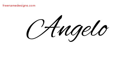 Cursive Name Tattoo Designs Angelo Free Graphic