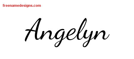 Lively Script Name Tattoo Designs Angelyn Free Printout