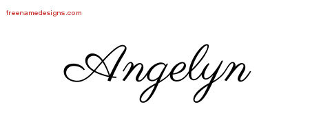 Classic Name Tattoo Designs Angelyn Graphic Download