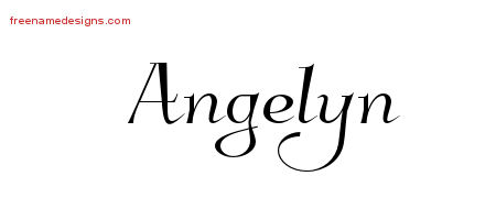 Elegant Name Tattoo Designs Angelyn Free Graphic