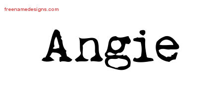 Vintage Writer Name Tattoo Designs Angie Free Lettering