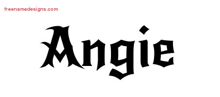 Gothic Name Tattoo Designs Angie Free Graphic