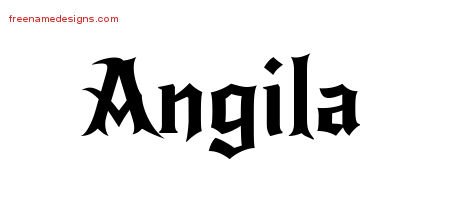 Gothic Name Tattoo Designs Angila Free Graphic