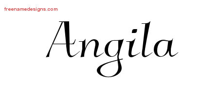 Elegant Name Tattoo Designs Angila Free Graphic
