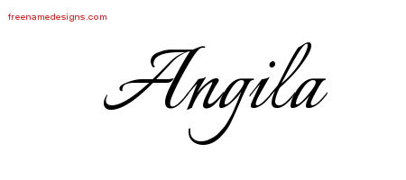 Calligraphic Name Tattoo Designs Angila Download Free
