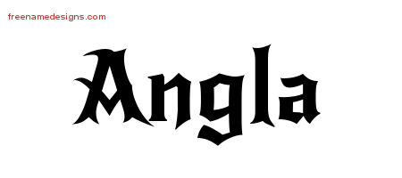 Gothic Name Tattoo Designs Angla Free Graphic