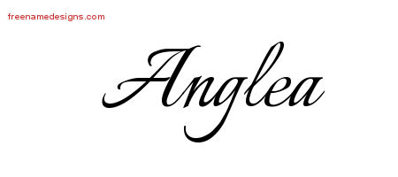 Calligraphic Name Tattoo Designs Anglea Download Free