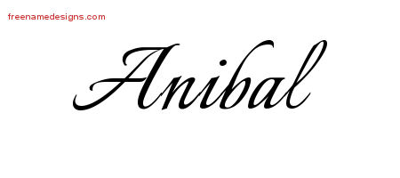 Calligraphic Name Tattoo Designs Anibal Free Graphic