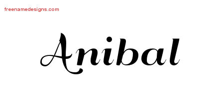 Art Deco Name Tattoo Designs Anibal Graphic Download