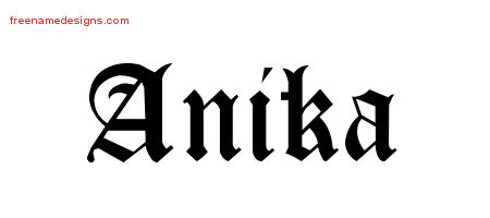 Blackletter Name Tattoo Designs Anika Graphic Download