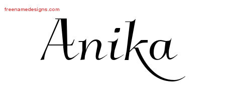 Elegant Name Tattoo Designs Anika Free Graphic