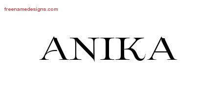 Flourishes Name Tattoo Designs Anika Printable