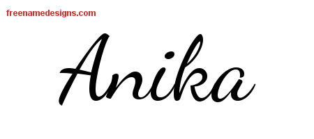 Lively Script Name Tattoo Designs Anika Free Printout