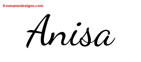 Lively Script Name Tattoo Designs Anisa Free Printout