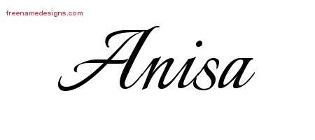 Calligraphic Name Tattoo Designs Anisa Download Free