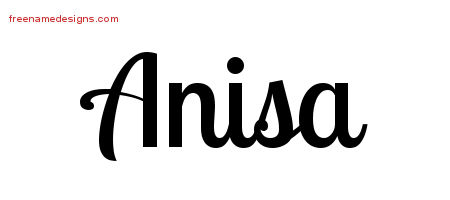 Handwritten Name Tattoo Designs Anisa Free Download
