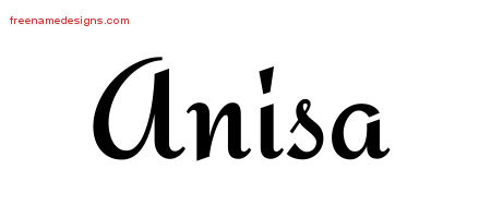 Calligraphic Stylish Name Tattoo Designs Anisa Download Free