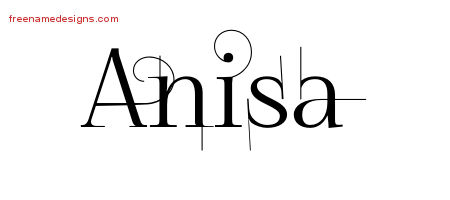 Decorated Name Tattoo Designs Anisa Free