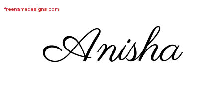Classic Name Tattoo Designs Anisha Graphic Download