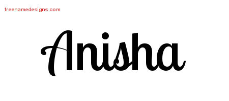 Handwritten Name Tattoo Designs Anisha Free Download
