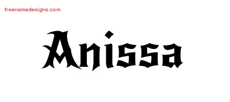 Gothic Name Tattoo Designs Anissa Free Graphic