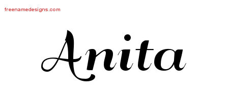 Art Deco Name Tattoo Designs Anita Printable