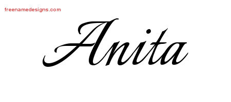 Calligraphic Name Tattoo Designs Anita Download Free