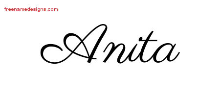 Classic Name Tattoo Designs Anita Graphic Download